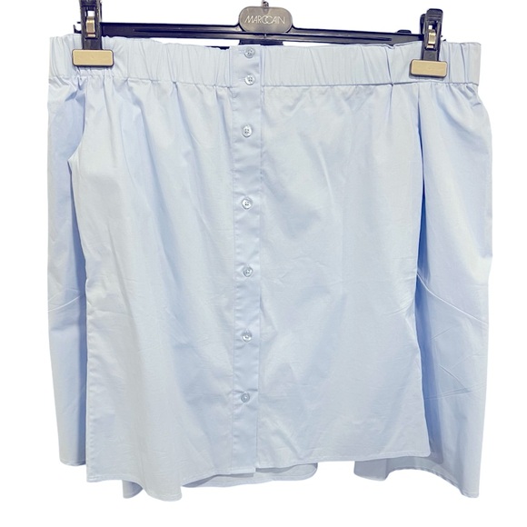 COPY - Hugo Boss Size 8- blue Off Shoulder Dres Shirt, Flared Sleeve, Like New - Picture 2 of 2